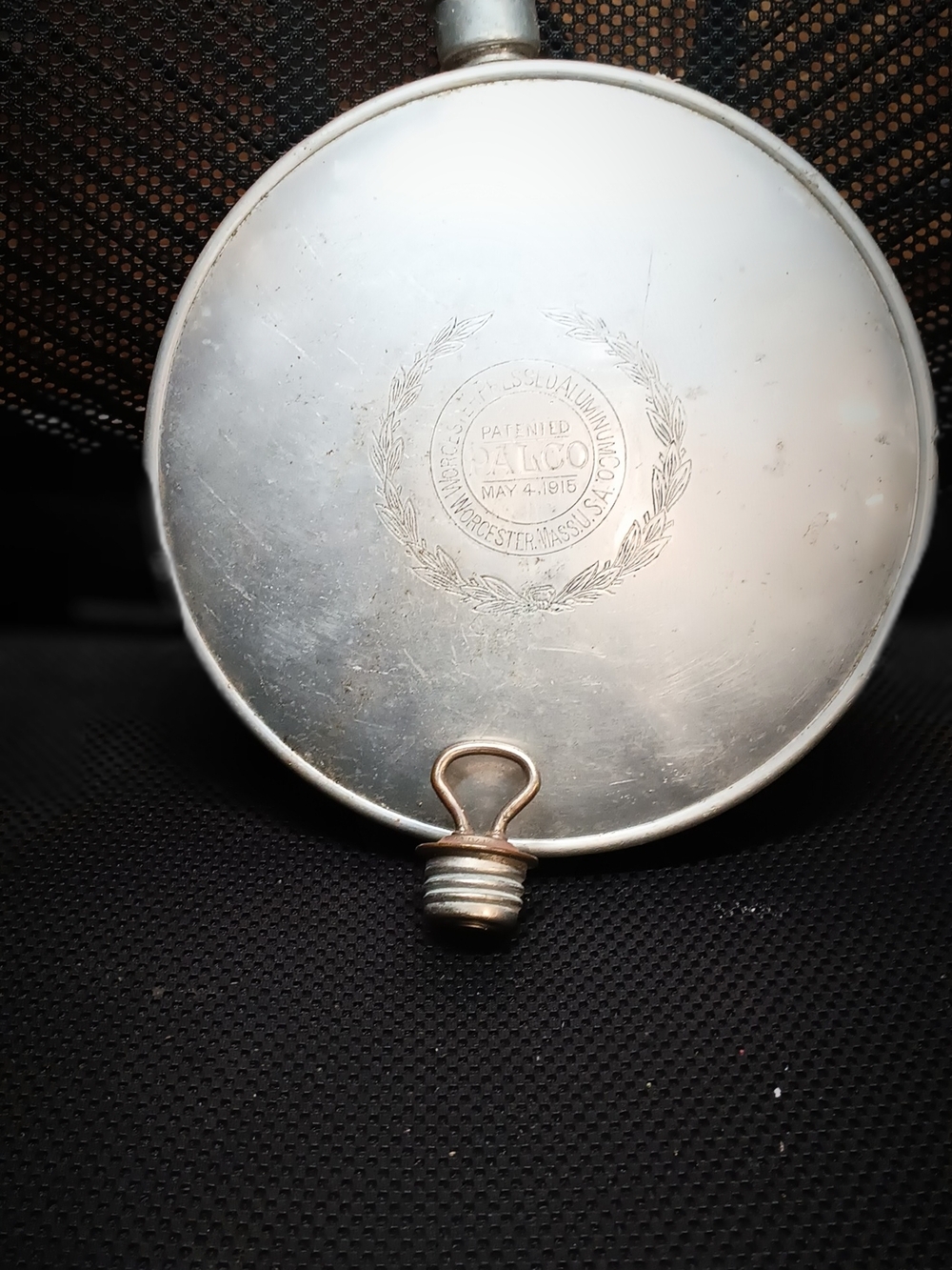 World War 1 Era Vintage-Style Round Metal Flask in Silver - Picture 13 of 16